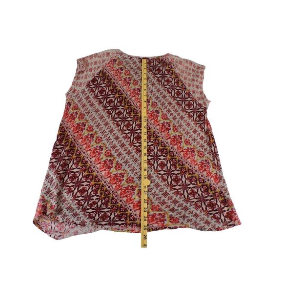 Sundance Josette100% Linen Blouse Top Asymmetrical Boho Marakshprt Size M #650 - Picture 7 of 10